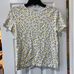 White Floral Babydoll Tee